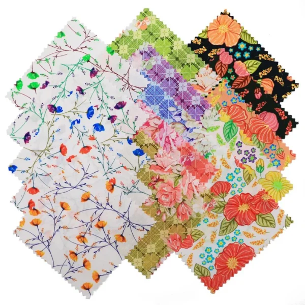 100% Cotton Quilted Fabric 42 Pieces 5″ Printed Charms Pack