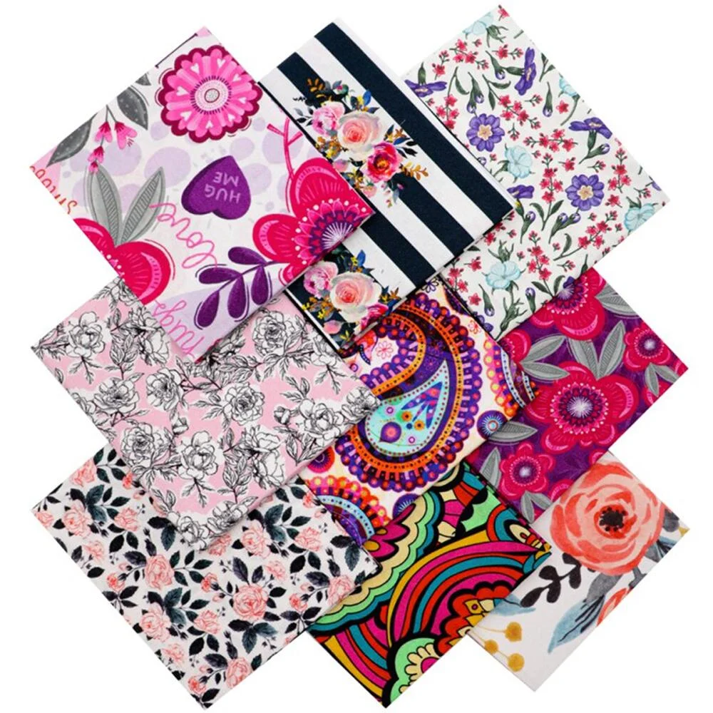 Fabric 10PCS Digital Printing Fat Quarter Bundles