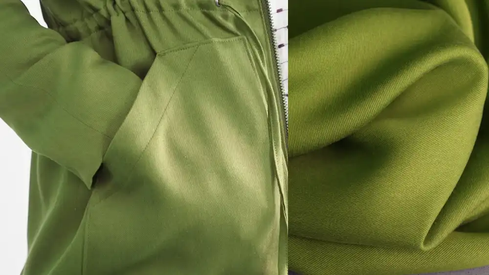 smooth twill fabric used in a jacket