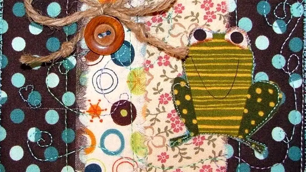 charm of quilted fabric postcards