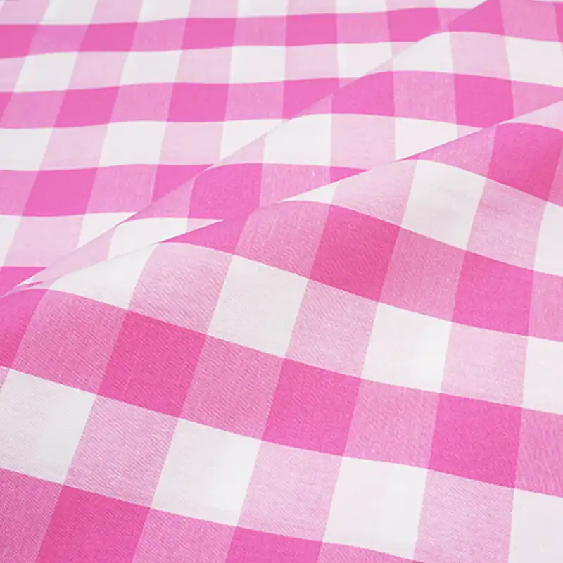 pink gingham fabric