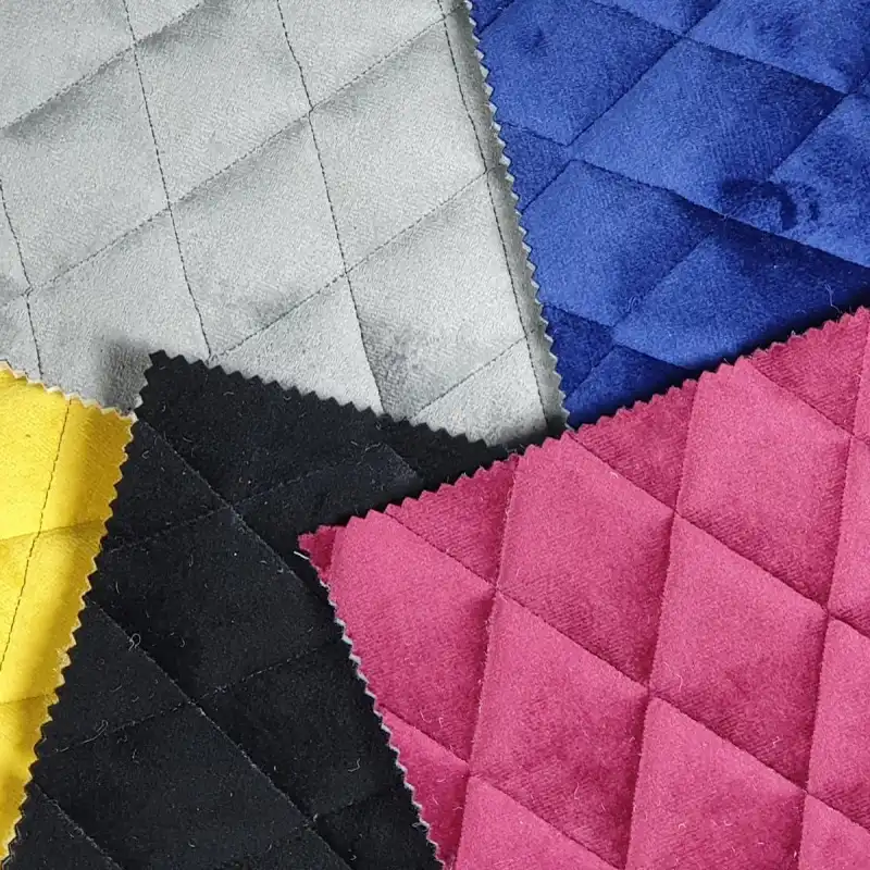 diamond quilted plush velvet