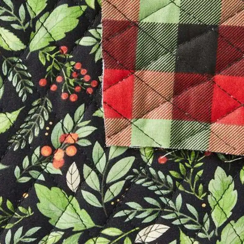 double faced pre quilted christmas fabric