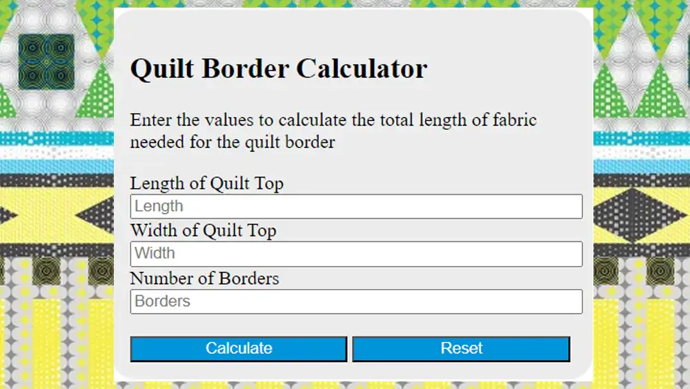 fabric calculator for quilt borders