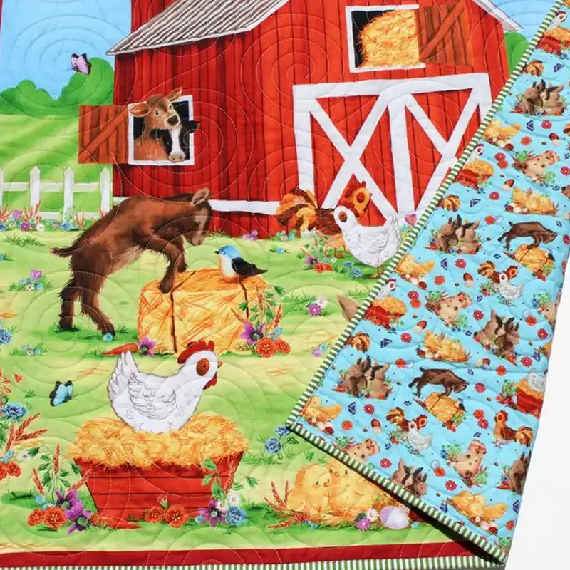 farm animal fabric for baby quilt