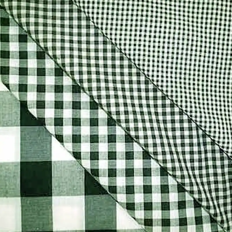 green gingham fabric