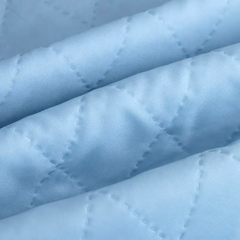 light blue quilted fabric