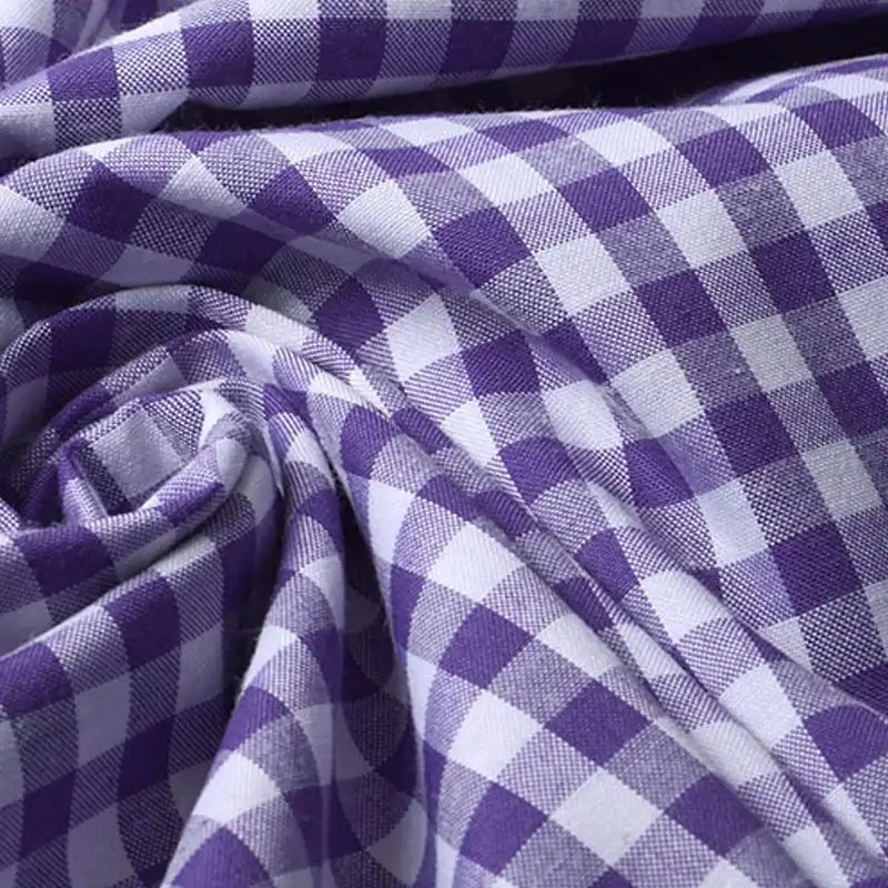 purple gingham fabric