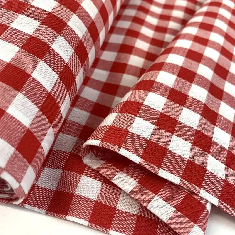 red gingham fabric