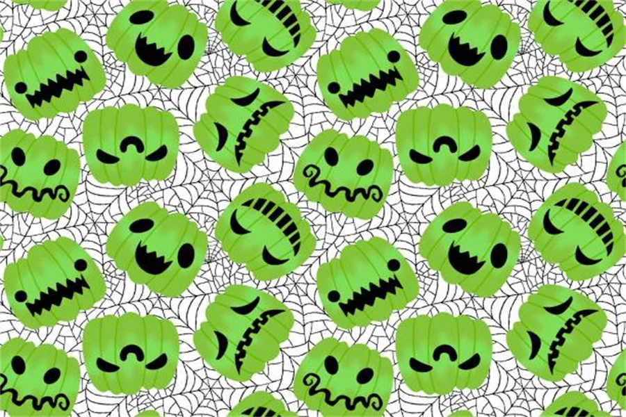 Green Halloween Quilting Fabric