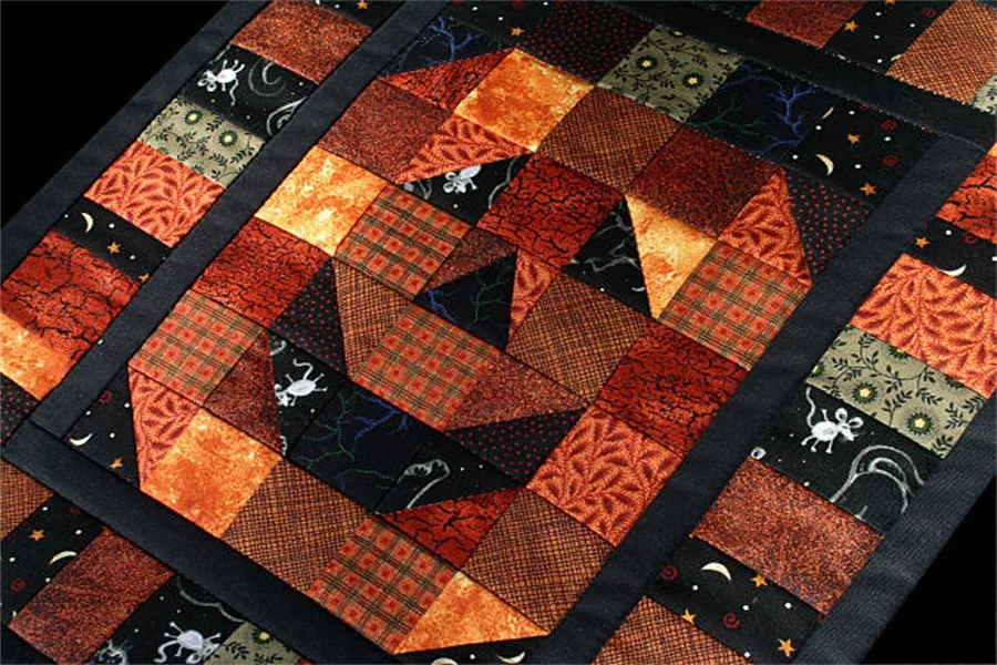 Orange Halloween Quilting Fabric