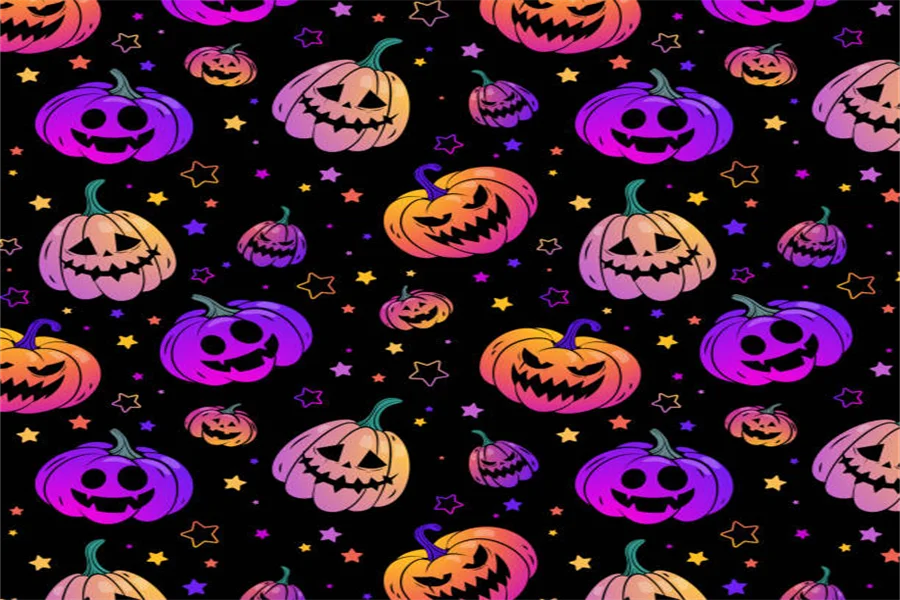 Purple Halloween Quilting Fabric