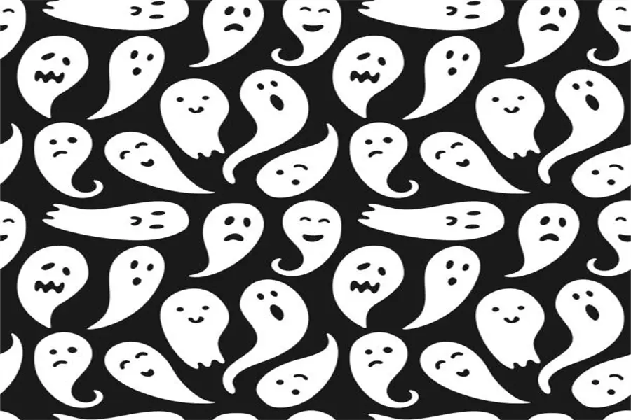 White Halloween Quilting Fabric