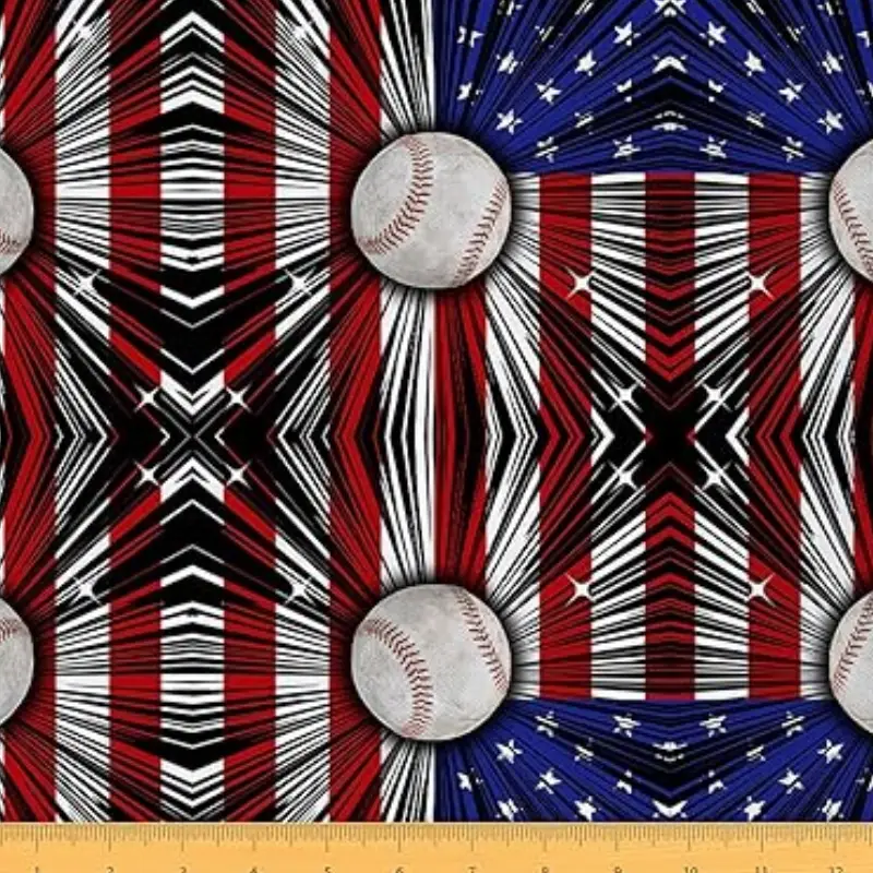 baseball flag quilting fabric