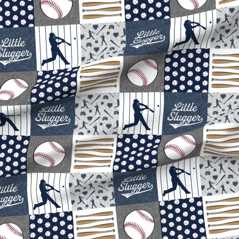 baseball patchwork quilting fabric