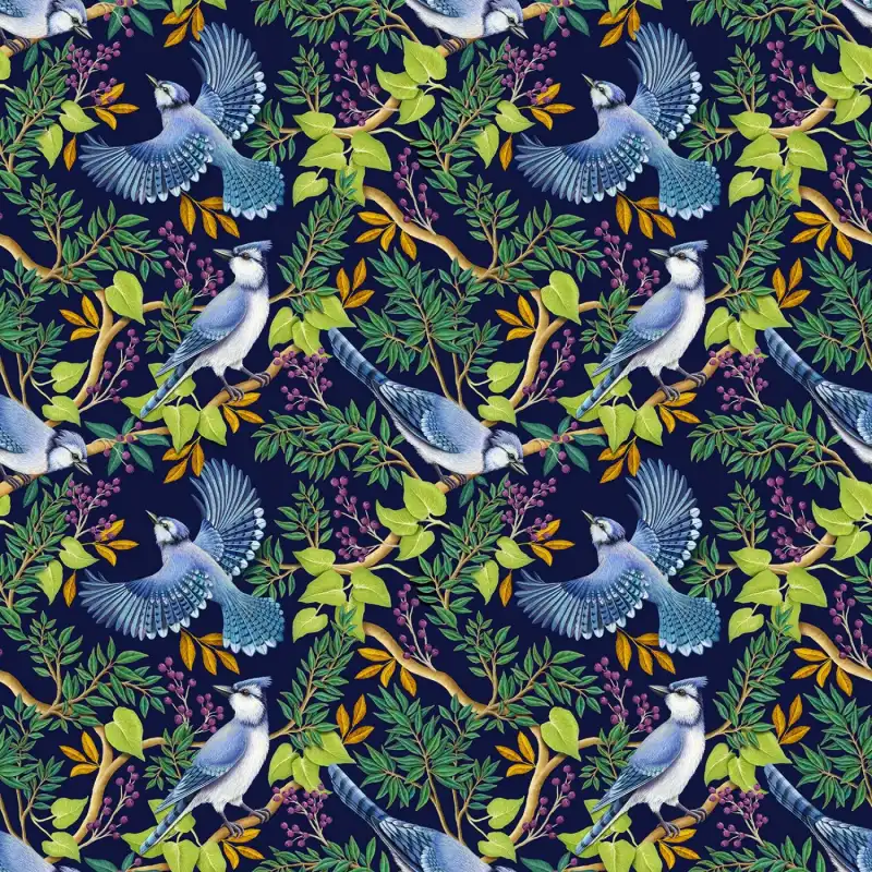 blue bird quilt fabric