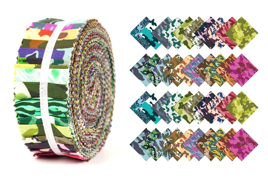 camo jelly roll fabric