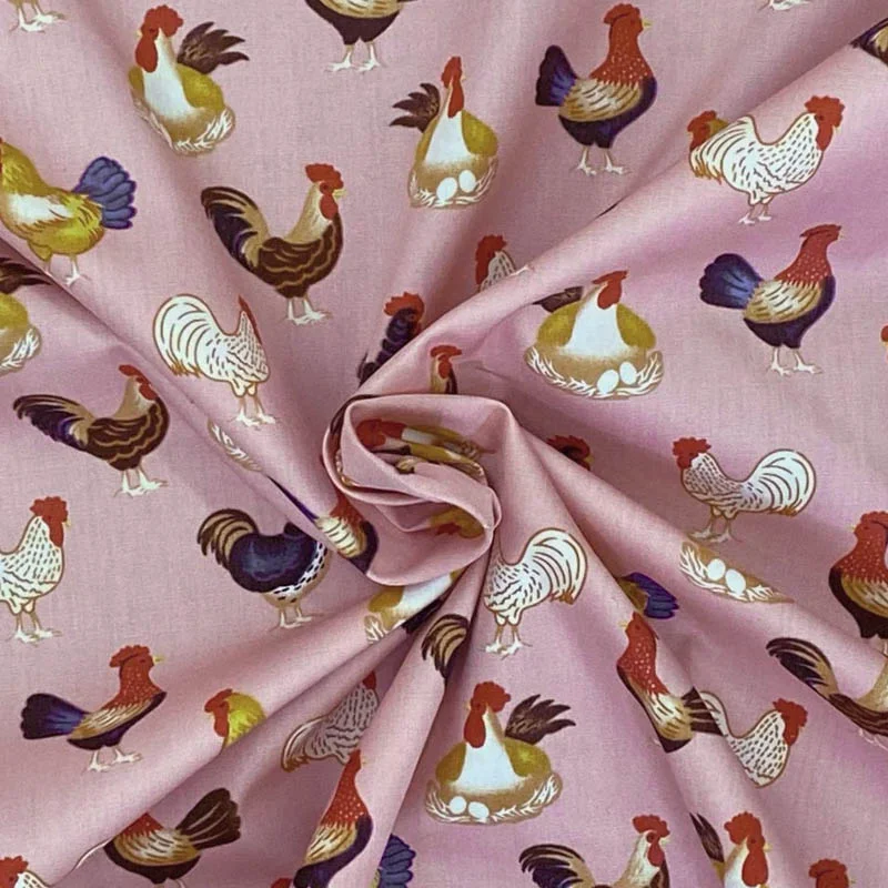 chicken print cotton fabric