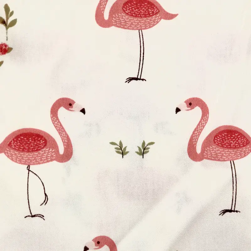 flamingo printed cotton quilting fabric