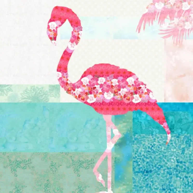 flamingo quilt fabric pattern