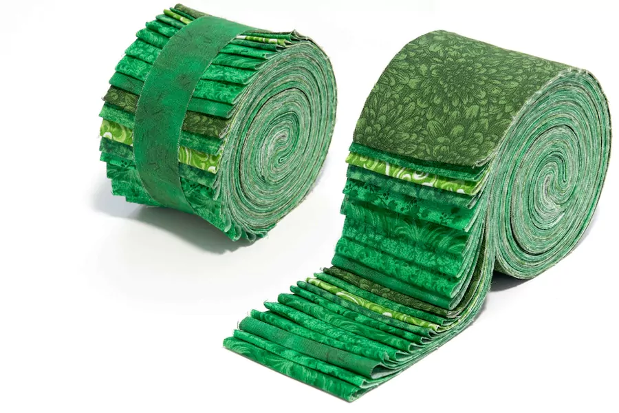 green jelly roll fabric