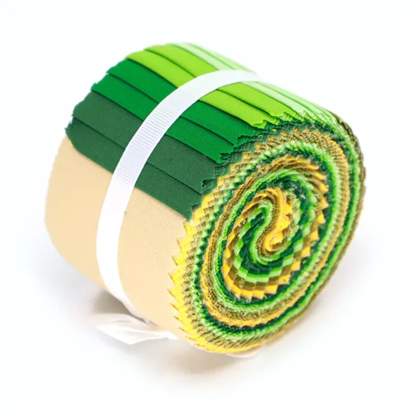 green solid color jelly roll fabric