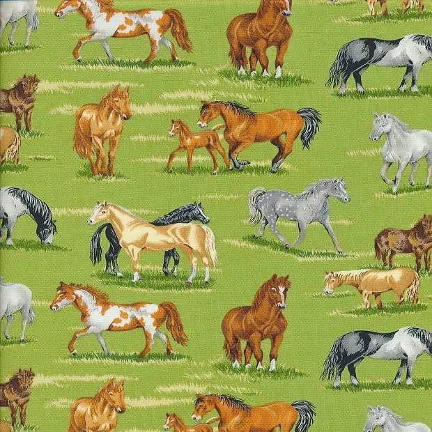 primitive horse print quilt fabric