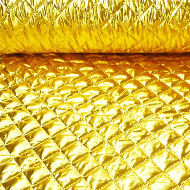 quilted gold lame fabric