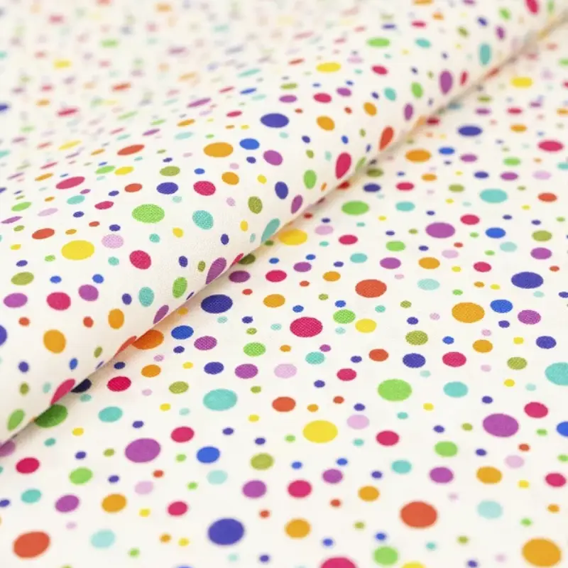 rainbow polka dot quilting fabric