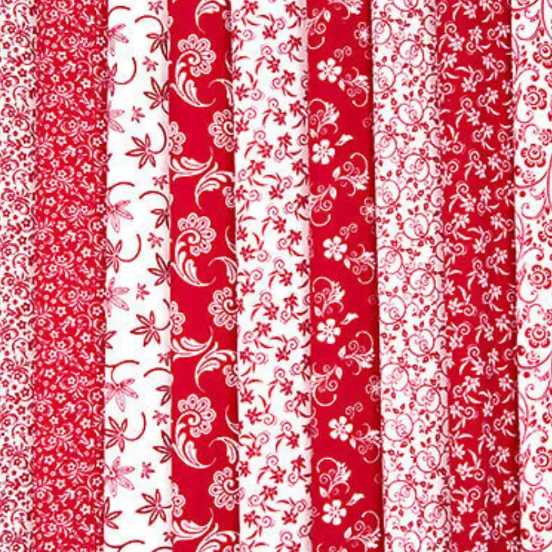 red and white quilting fabric