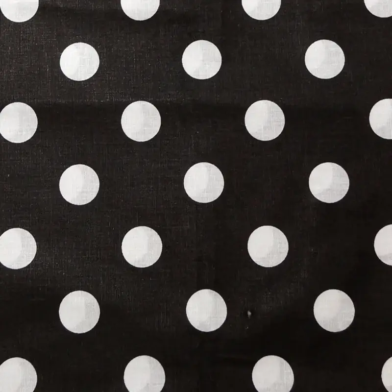 white polka dot on black quilting fabric