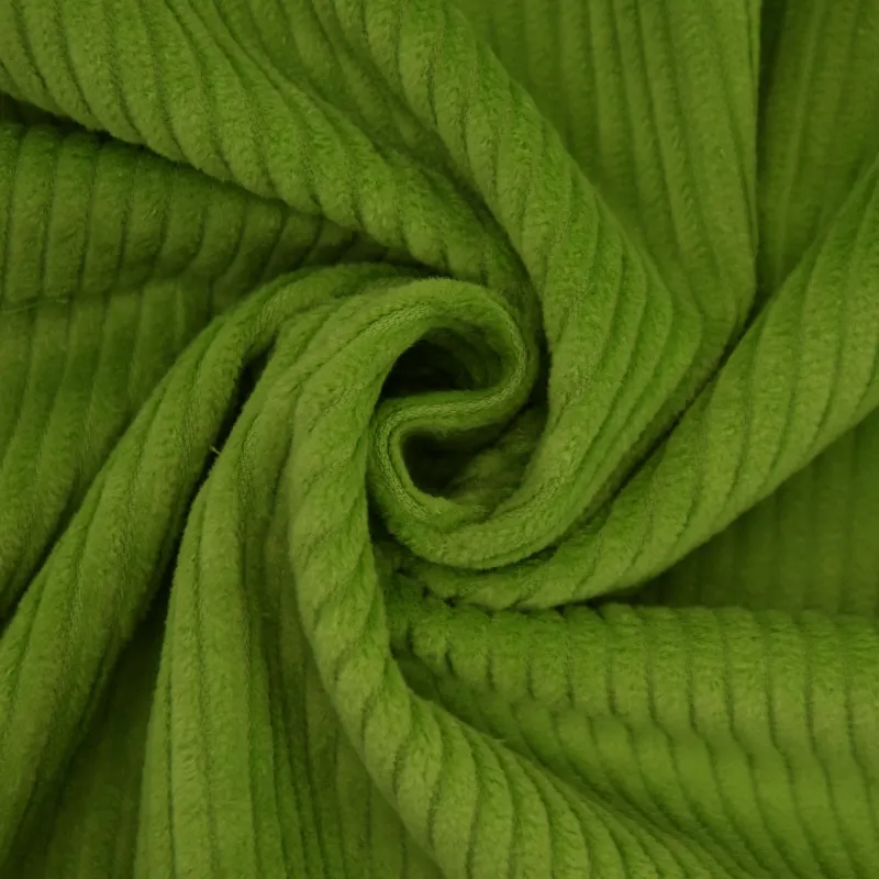 All cotton green corduroy fabric