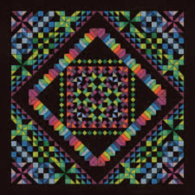 Black kaleidoscope quilting fabrics