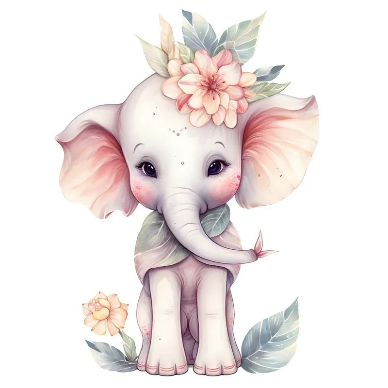 Cartoon elephant quilting fabric