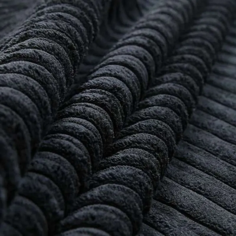 Coarse Texture black corduroy fabric