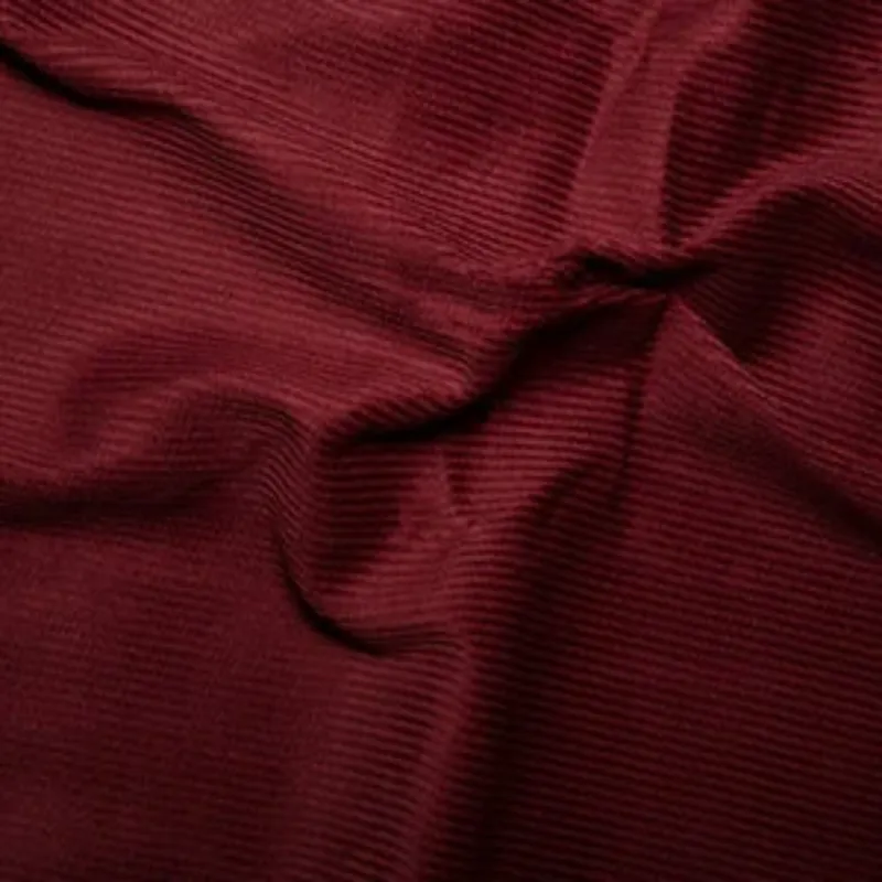 Dark red corduroy fabric