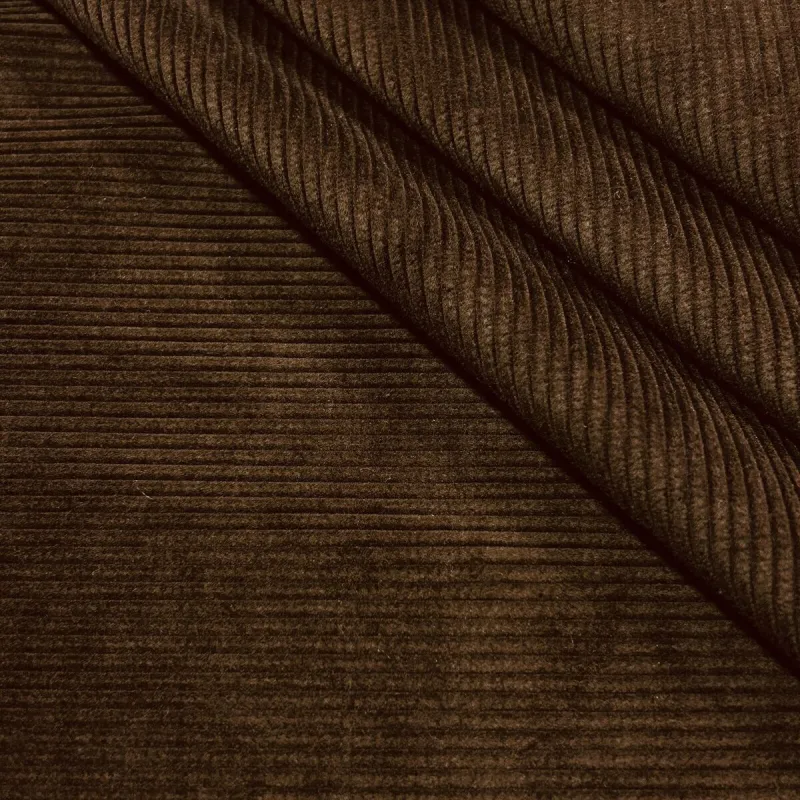 Elastic brown corduroy fabric