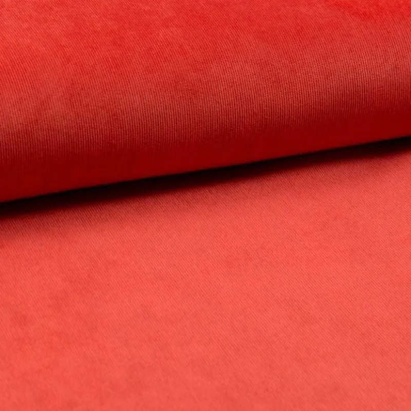 Fine wale orange corduroy fabric