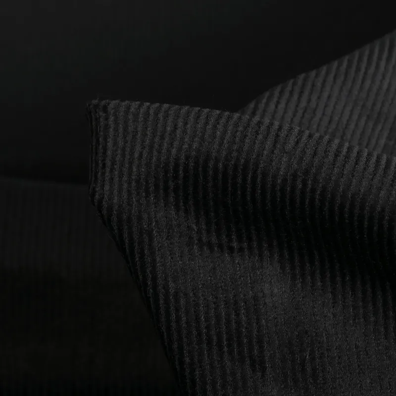 Matte Finish black corduroy fabric