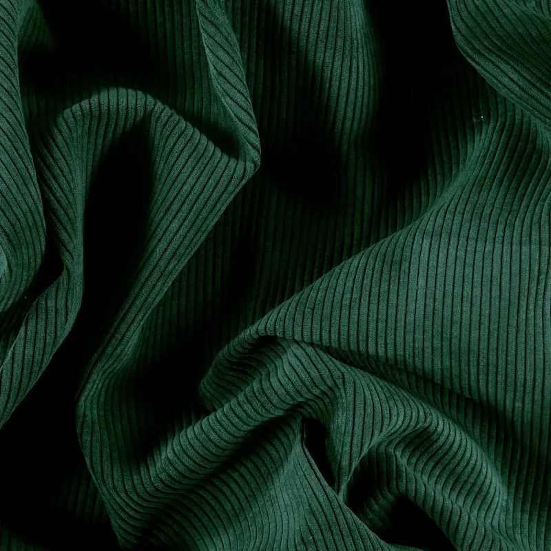 Modern minimalist style green corduroy fabric