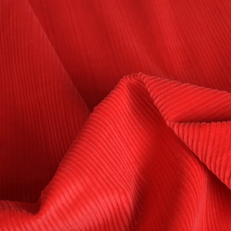 Modern minimalist style red corduroy fabric