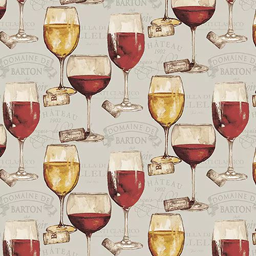 Wine Themed Quilt Fabric Wine Glass