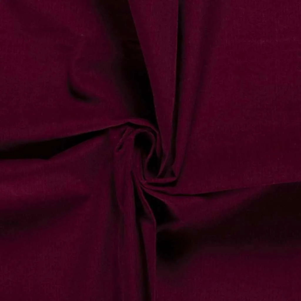 Wine red corduroy fabric