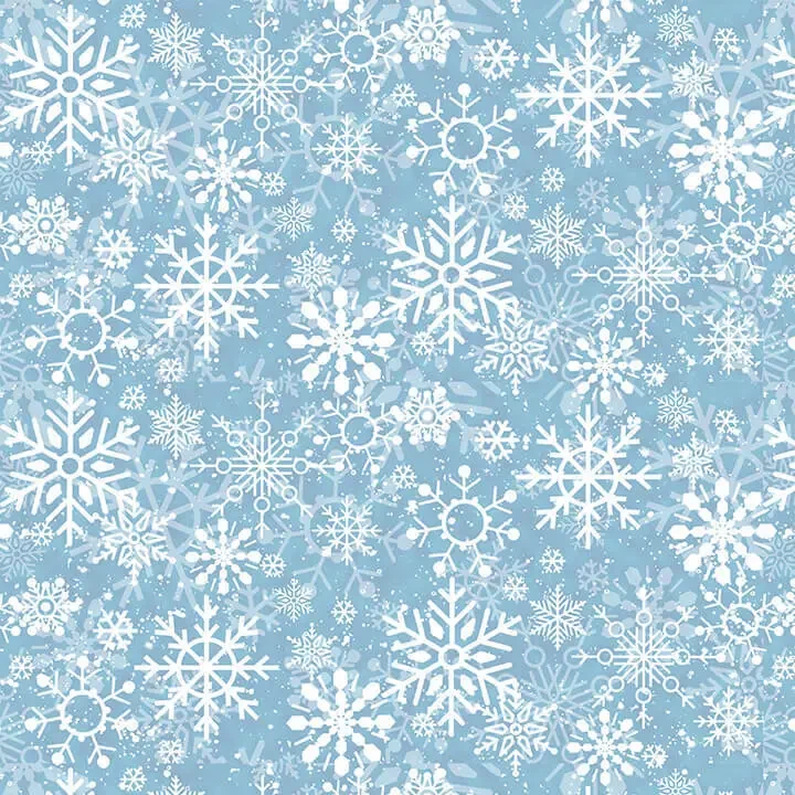 blue and white winter quilt fabric