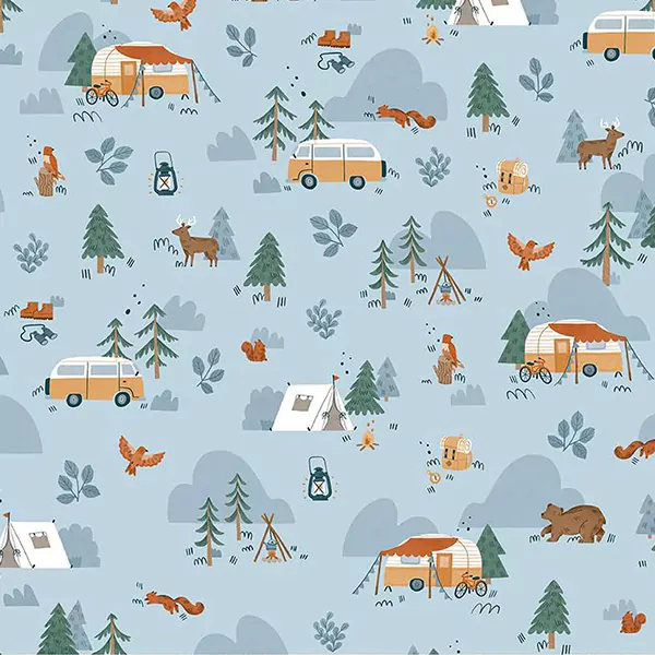 happy camper quilt fabric