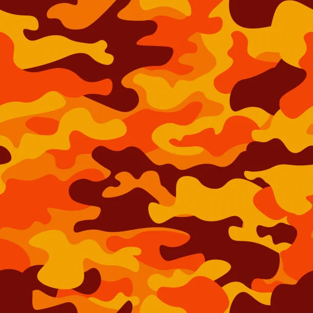 orange camo quilting fabric