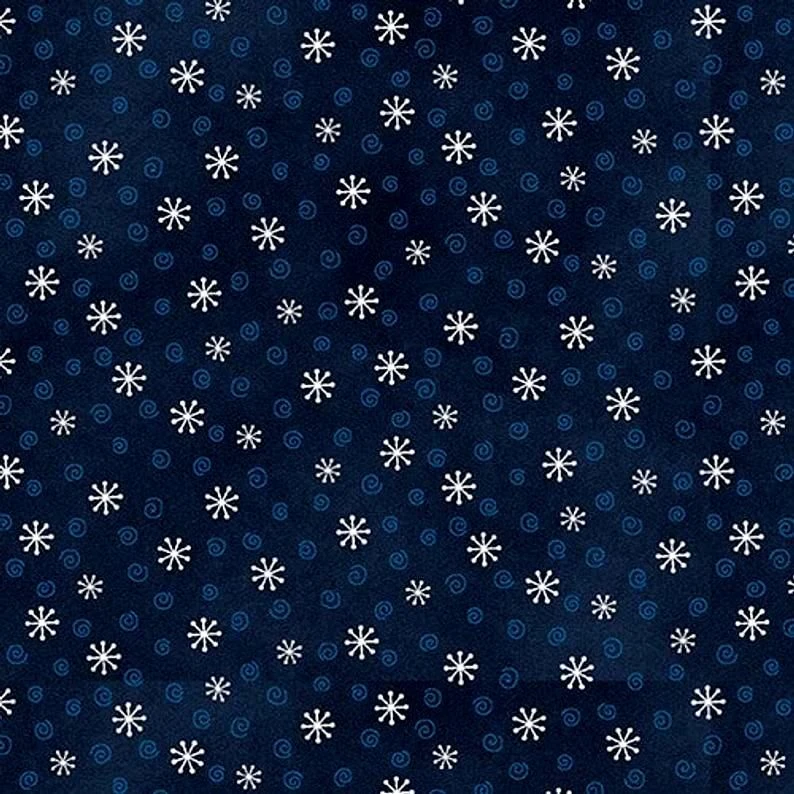 quilt blue winter fabric