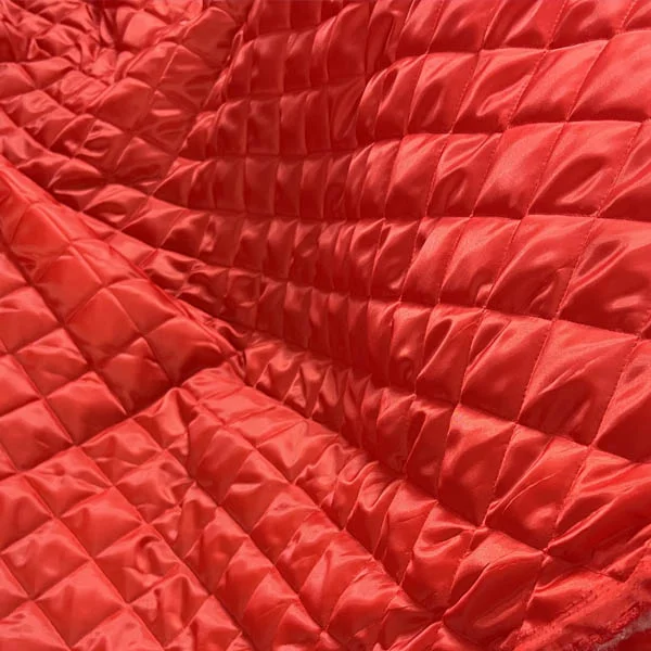 quilted coat lining fabric dark red