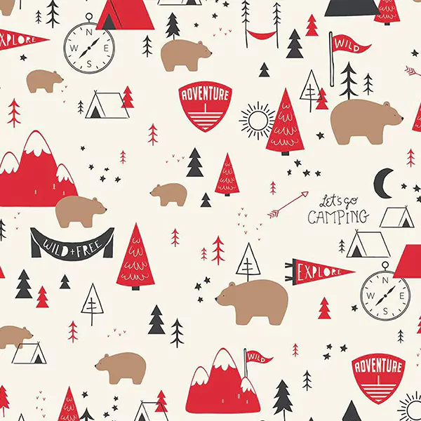 quilting fabric camping theme