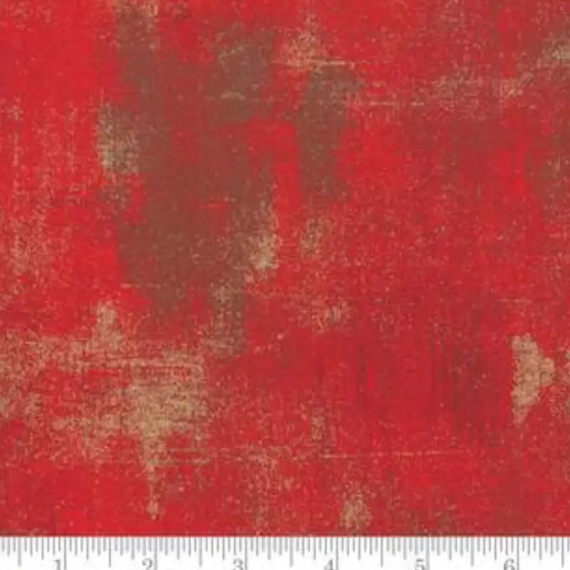 red grunge quilting fabric